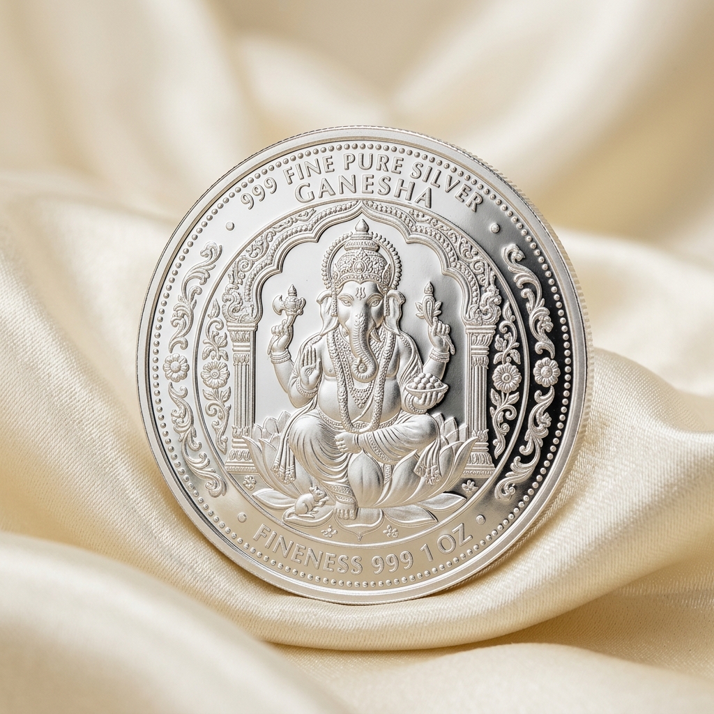 Ganesha Worship Silver Coin (20g)